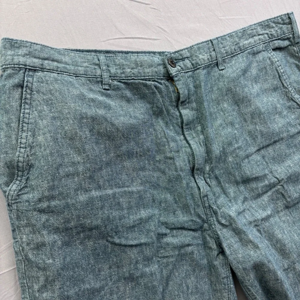 Levis‎ Mens Blue Linen Cotton Blend Chino Shorts Size 42 S40196 Chambray Style